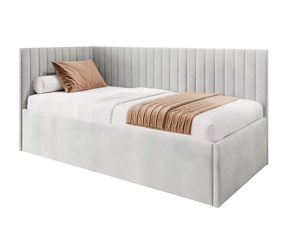 Seniorenbett 90x200 cm universal mit verstellbarem Lattenrost mit Fernbedienung, Polsterbett für Senioren, CARLOS SE