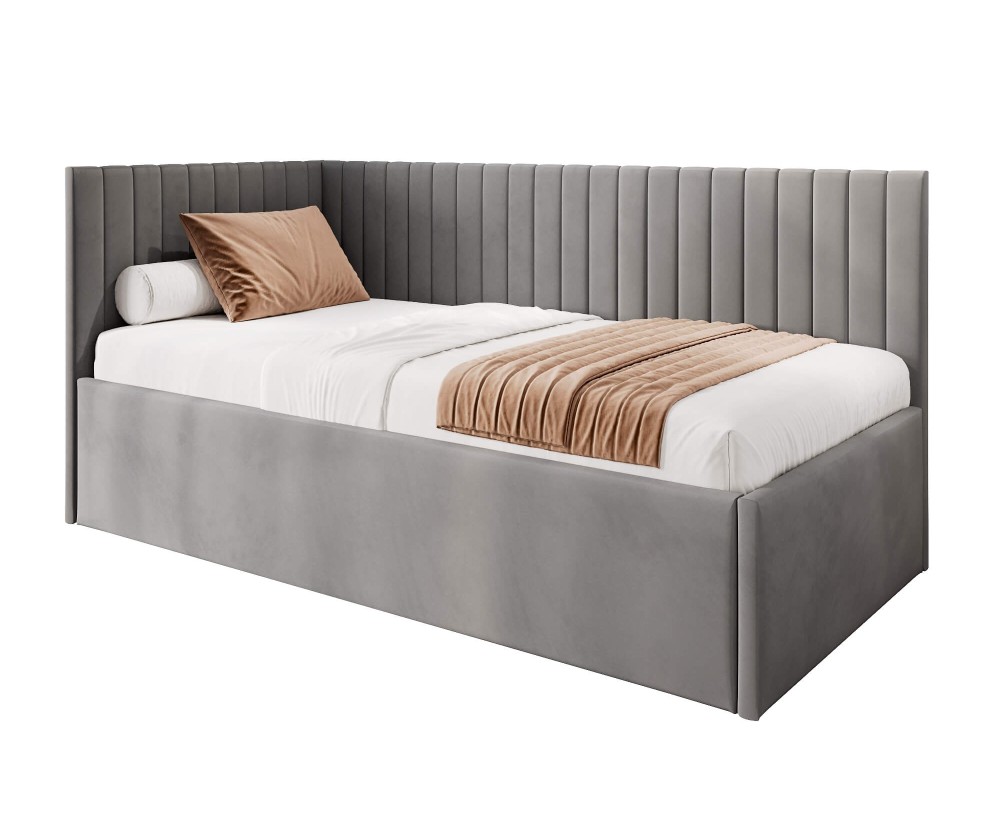 Seniorenbett 90x200 cm universal mit verstellbarem Lattenrost mit Fernbedienung, Polsterbett für Senioren, CARLOS SE