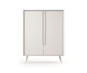 Hohe Kommode 96,7 cm breit zweitürig, Sideboard in Kaschmir auf Metallfüßen, MADERO A