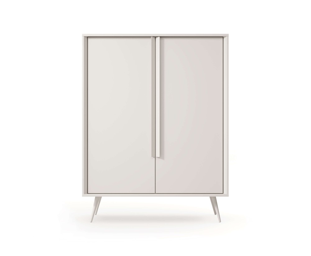 Hohe Kommode 96,7 cm breit zweitürig, Sideboard in Kaschmir auf Metallfüßen, MADERO A