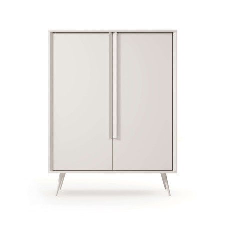 Hohe Kommode 96,7 cm breit zweitürig, Sideboard in Kaschmir auf Metallfüßen, MADERO A