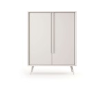 Hohe Kommode 96,7 cm breit zweitürig, Sideboard in Kaschmir auf Metallfüßen, MADERO A