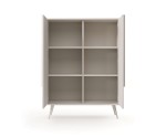 Hohe Kommode 96,7 cm breit zweitürig, Sideboard in Kaschmir auf Metallfüßen, MADERO A