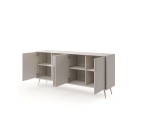Große stilvolle Kommode 186,5 cm breit, 4-türig, Sideboard in Kaschmir auf Metallfüßen, MADERO B Große stilvolle Kommode 186,5 cm breit, 4-türig, Sideboard in Kaschmir auf Metallfüßen, MADERO B