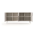 Große stilvolle Kommode 186,5 cm breit, 4-türig, Sideboard in Kaschmir auf Metallfüßen, MADERO B Große stilvolle Kommode 186,5 cm breit, 4-türig, Sideboard in Kaschmir auf Metallfüßen, MADERO B