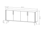 Große stilvolle Kommode 186,5 cm breit, 4-türig, Sideboard in Kaschmir auf Metallfüßen, MADERO B Große stilvolle Kommode 186,5 cm breit, 4-türig, Sideboard in Kaschmir auf Metallfüßen, MADERO B