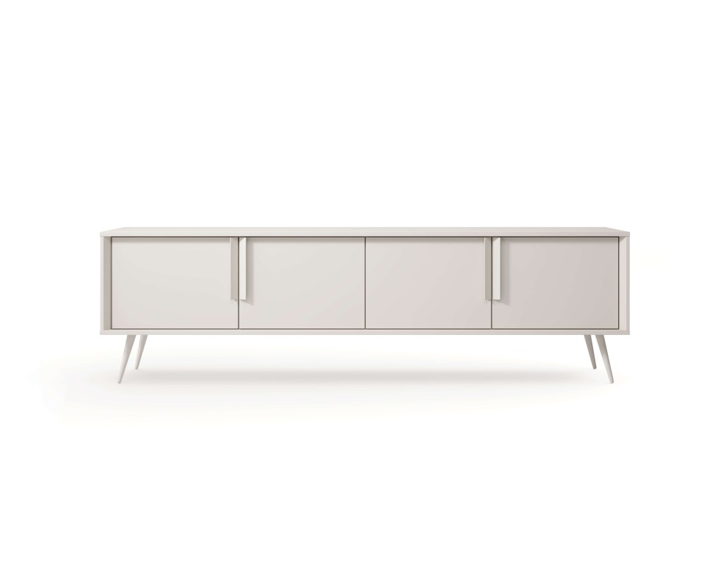 TV Board 186,5 cm breit, 4-türig, TV Schrank in Kaschmir auf Metallfüßen, MADERO C