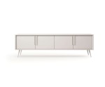 TV Board 186,5 cm breit, 4-türig, TV Schrank in Kaschmir auf Metallfüßen, MADERO C