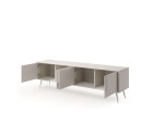 TV Board 186,5 cm breit, 4-türig, TV Schrank in Kaschmir auf Metallfüßen, MADERO C