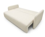 Modernes Sofa mit Schlaffunktion und Stauraum, schmale Armlehnen, Stoff ARAGON 01 creme, MAGNUM K2