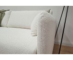 Modernes Sofa mit Schlaffunktion und Stauraum, schmale Armlehnen, Stoff ARAGON 01 creme, MAGNUM K2