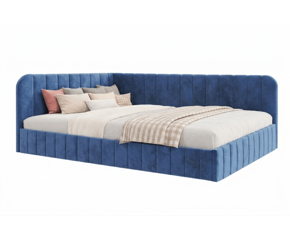 Eckbett 140x200 cm mit Bettkasten und Lattenrost für Schlafzimmer, Doppelbett für Dachschräge, MARIO SM 02 Eckbett 140x200 cm mit Bettkasten und Lattenrost für Schlafzimmer, Doppelbett für Dachschräge, MARIO SM 02