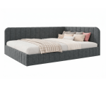 Eckbett 140x200 cm mit Bettkasten und Lattenrost für Schlafzimmer, Doppelbett für Dachschräge, MARIO SM 02