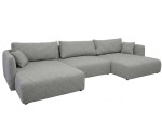 Komfortable Wohnlandschaft in U-Form mit Schlaffunktion und Bettkasten, Stoff ARAGON - Farbvarianten, MAGNUM U2