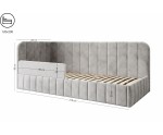 Einzelbett 120x200 cm mit RAUSFALLSCHUTZ, Kinderbett, Bettkasten und Lattenrost, MARIO SM 02B