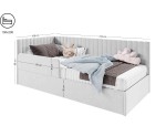 Einzelbett 100x200 cm mit RAUSFALLSCHUTZ, Lattenrost und Bettkasten, universal, BRUNO SM 02B