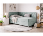 Einzelbett 100x200 cm, Polsterbett mit Kristallen am Kopfteil und an der Seitenblende, PRINCESS 2M Einzelbett 100x200 cm, Polsterbett mit Kristallen am Kopfteil und an der Seitenblende, PRINCESS 2M