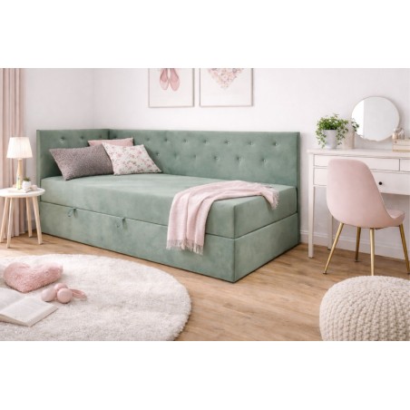 Jugendbett 80x200 cm mit Kristallen am Kopfteil und an der Seitenblende, PRINCESS 3M