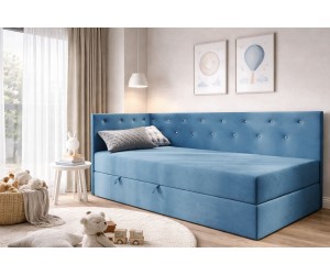 Kinderbett 80x180 cm mit Kristallen, Bonell-Matratze, Bettkasten, PRINCESS 3M