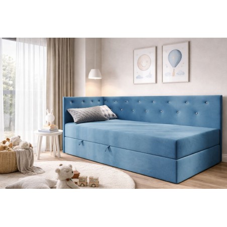 Kinderbett 80x180 cm mit Kristallen, Bonell-Matratze, Bettkasten, PRINCESS 3M