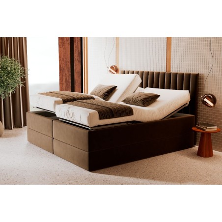 Seniorenbett 180x200 cm mit verstellbarem Lattenrost, Doppelbett verstellbar per Fernbedienung, PEDRO SE