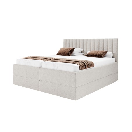 Boxspringbett 200x200 cm mit 2 verstellbaren Lattenrosten und 2 Bettkästen, Verstellfunktion mit Fernbedienung, PEDRO SE