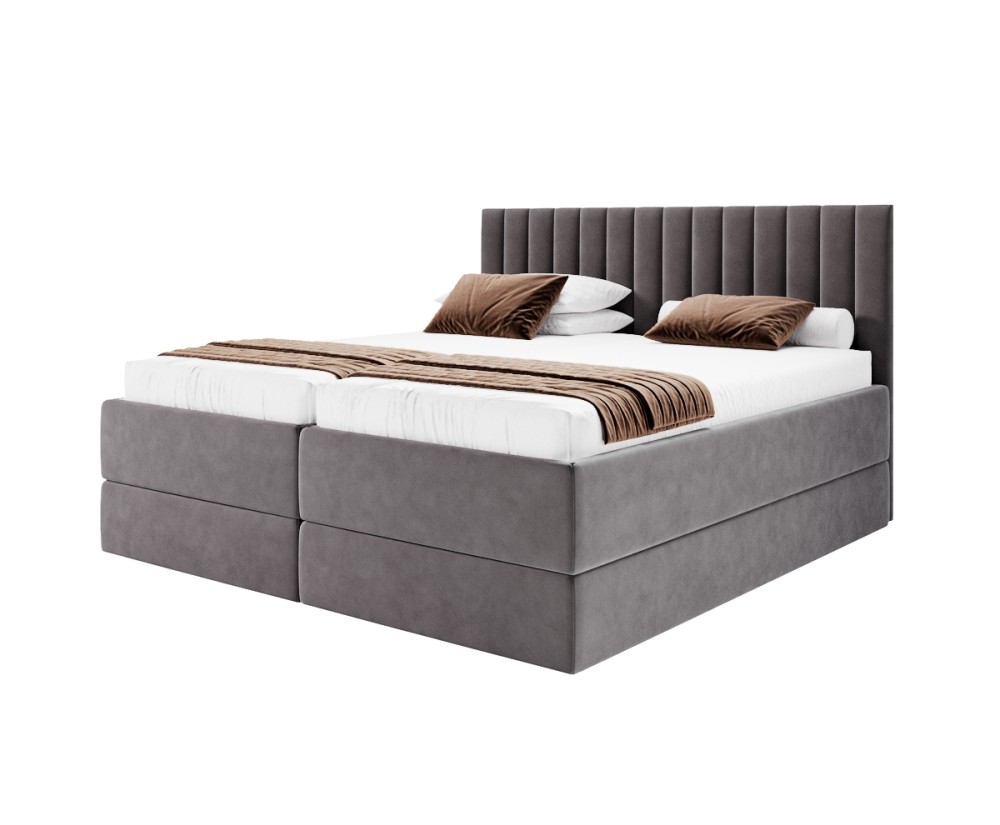 Boxspringbett 200x200 cm mit 2 verstellbaren Lattenrosten und 2 Bettkästen, Verstellfunktion mit Fernbedienung, PEDRO SE