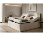 Boxspringbett 200x200 cm mit 2 verstellbaren Lattenrosten und 2 Bettkästen, Verstellfunktion mit Fernbedienung, PEDRO SE