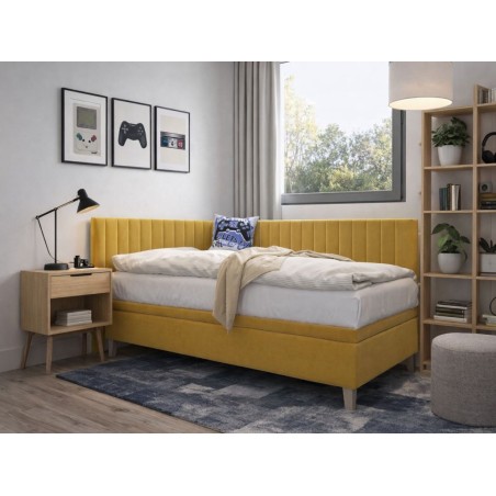 Polsterbett 90x200 cm mit Stauraum, Kinder- & Jugendbett mit Sofafunktion, ohne Matratze, AMELIA 1R