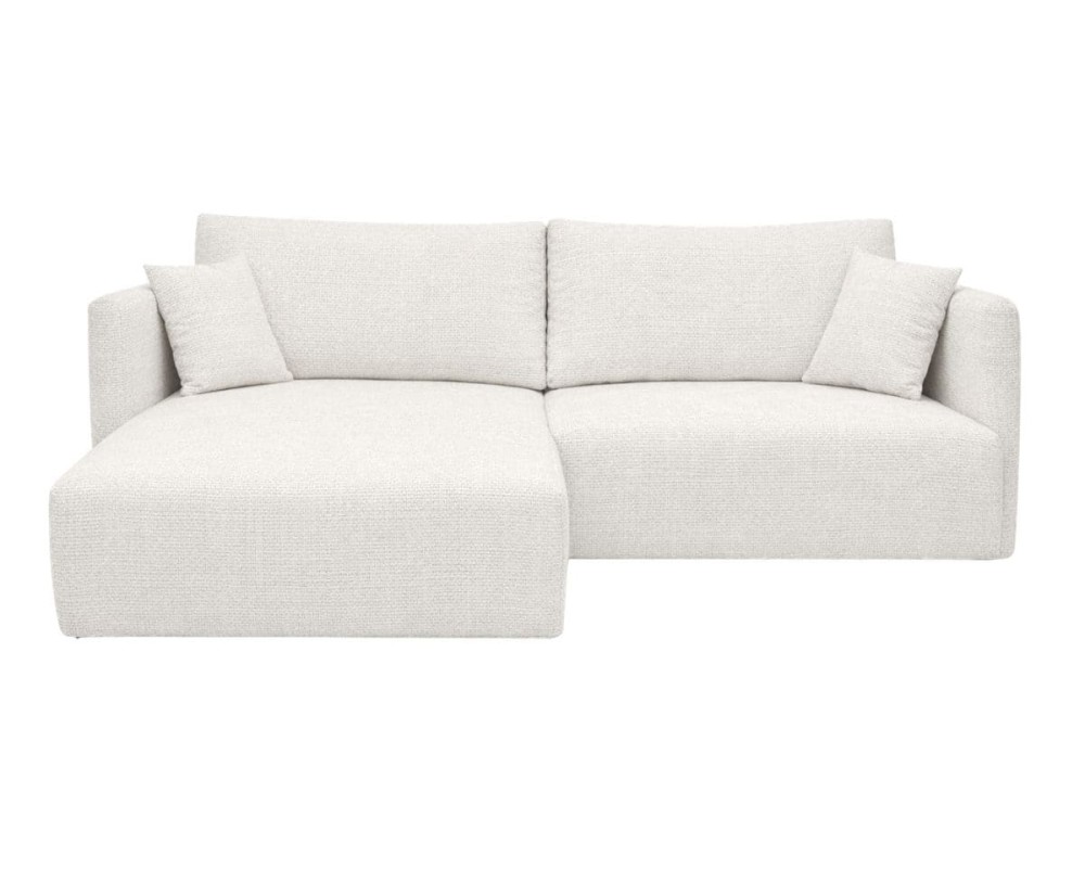 Modernes Ecksofa in L-Form mit Schlaffunktion & Bettkasten, Stoff ARAGON Creme, MAGNUM N2