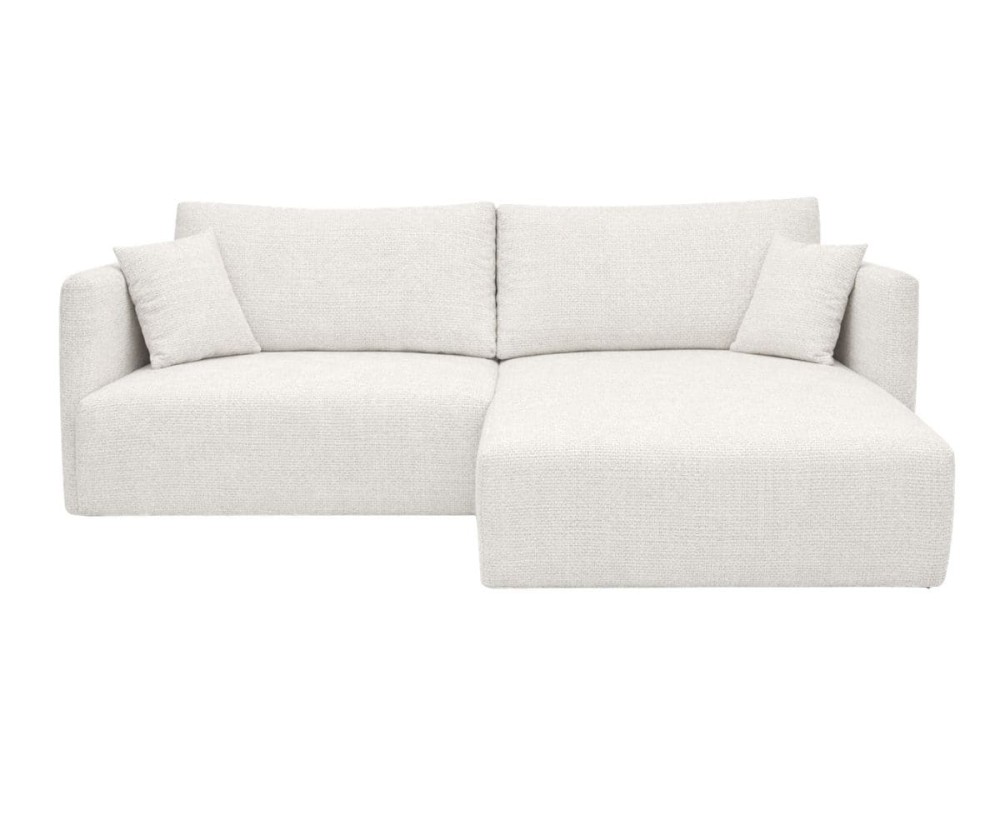 Modernes Ecksofa in L-Form mit Schlaffunktion & Bettkasten, Stoff ARAGON Creme, MAGNUM N2