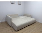 Modernes Ecksofa in L-Form mit Schlaffunktion & Bettkasten, Stoff ARAGON Creme, MAGNUM N2