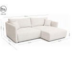Modernes Ecksofa in L-Form mit Schlaffunktion & Bettkasten, Stoff ARAGON Creme, MAGNUM N2
