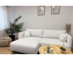Modernes Ecksofa in L-Form mit Schlaffunktion & Bettkasten, Stoff ARAGON Creme, MAGNUM N2