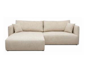 Elegantes Ecksofa in L-Form mit Schlaffunktion & Stauraum, Stoff ARAGON Beige, MAGNUM N2