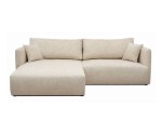 Elegantes Ecksofa in L-Form mit Schlaffunktion & Stauraum, Stoff ARAGON Beige, MAGNUM N2