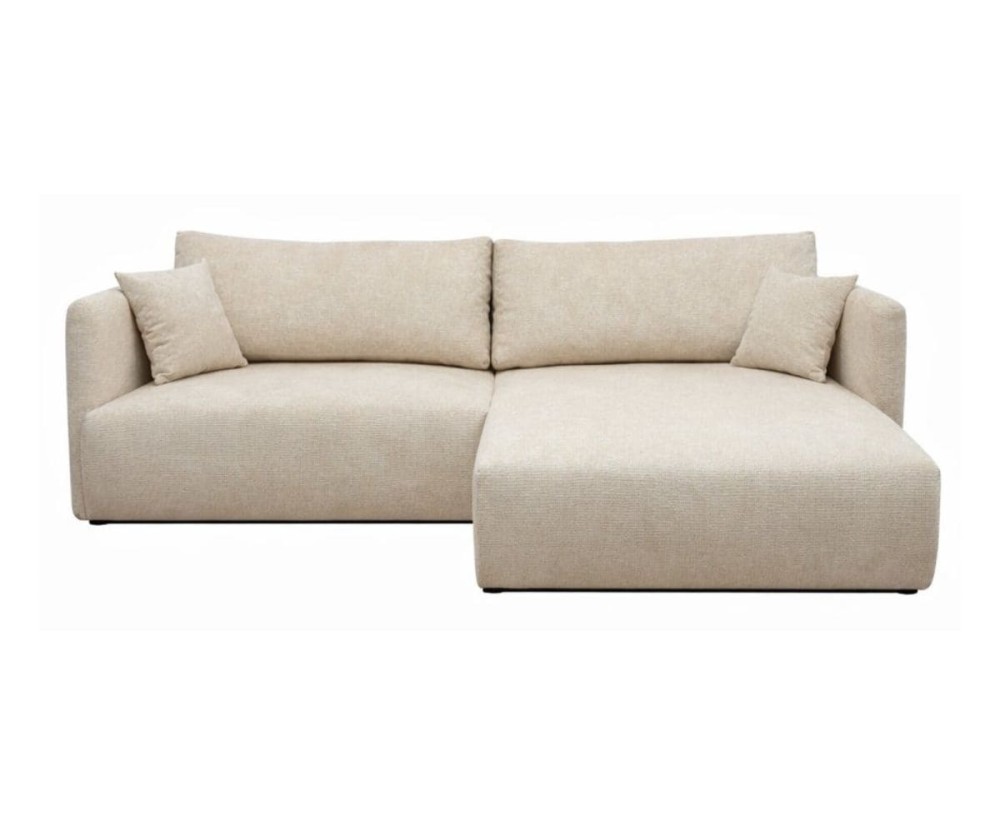 Elegantes Ecksofa in L-Form mit Schlaffunktion & Stauraum, Stoff ARAGON Beige, MAGNUM N2 Elegantes Ecksofa in L-Form mit Schlaffunktion & Stauraum, Stoff ARAGON Beige, MAGNUM N2