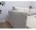 Elegantes Ecksofa in L-Form mit Schlaffunktion & Stauraum, Stoff ARAGON Beige, MAGNUM N2 Elegantes Ecksofa in L-Form mit Schlaffunktion & Stauraum, Stoff ARAGON Beige, MAGNUM N2