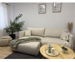 Elegantes Ecksofa in L-Form mit Schlaffunktion & Stauraum, Stoff ARAGON Beige, MAGNUM N2 Elegantes Ecksofa in L-Form mit Schlaffunktion & Stauraum, Stoff ARAGON Beige, MAGNUM N2