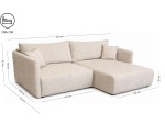 Elegantes Ecksofa in L-Form mit Schlaffunktion & Stauraum, Stoff ARAGON Beige, MAGNUM N2 Elegantes Ecksofa in L-Form mit Schlaffunktion & Stauraum, Stoff ARAGON Beige, MAGNUM N2