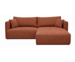 L-Form Sofa mit Ausziehfunktion und Bettkasten, Stoff ARAGON Ziegelrot, MAGNUM N2 L-Form Sofa mit Ausziehfunktion und Bettkasten, Stoff ARAGON Ziegelrot, MAGNUM N2