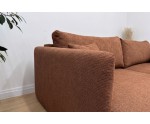 L-Form Sofa mit Ausziehfunktion und Bettkasten, Stoff ARAGON Ziegelrot, MAGNUM N2 L-Form Sofa mit Ausziehfunktion und Bettkasten, Stoff ARAGON Ziegelrot, MAGNUM N2
