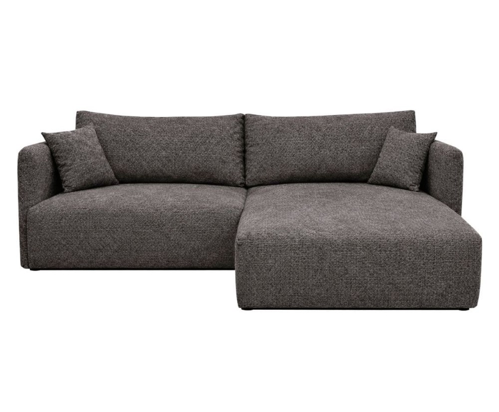 Funktionales Ecksofa in L-Form mit Ausziehfunktion und Bettkasten, Stoff ARAGON 97 Dunkelgrau, MAGNUM N2 Funktionales Ecksofa in L-Form mit Ausziehfunktion und Bettkasten, Stoff ARAGON 97 Dunkelgrau, MAGNUM N2