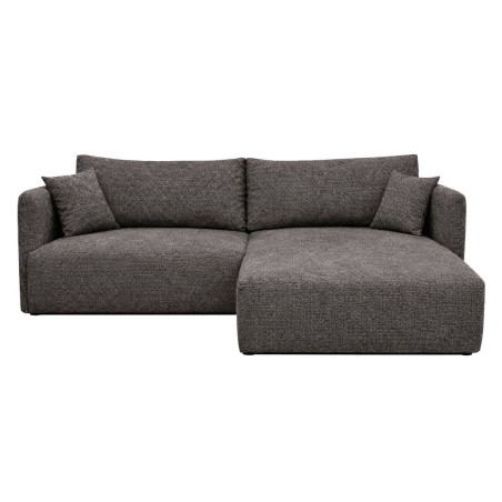 Funktionales Ecksofa in L-Form mit Ausziehfunktion und Bettkasten, Stoff ARAGON 97 Dunkelgrau, MAGNUM N2