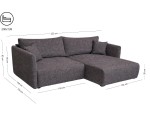 Funktionales Ecksofa in L-Form mit Ausziehfunktion und Bettkasten, Stoff ARAGON 97 Dunkelgrau, MAGNUM N2 Funktionales Ecksofa in L-Form mit Ausziehfunktion und Bettkasten, Stoff ARAGON 97 Dunkelgrau, MAGNUM N2