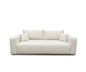 Modernes Sofa 245 cm mit Schlaffunktion und Bettkasten, Stoff ARAGON Creme, MAGNUM K1