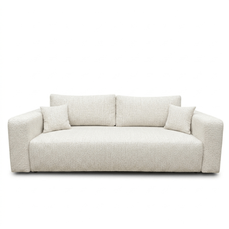 Modernes Sofa 245 cm mit Schlaffunktion und Bettkasten, Stoff ARAGON Creme, MAGNUM K1