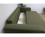 Ausziehbares Sofa mit Bettkasten & Schlaffunktion, Stoff ARAGON in Grün, MAGNUM K1