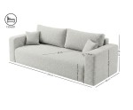Modernes Sofa 245 cm ausziehbar mit breiten Armlehnen & Stauraum, Stoff ARAGON in Ziegelrot, MAGNUM K1