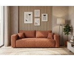 Modernes Sofa 245 cm ausziehbar mit breiten Armlehnen & Stauraum, Stoff ARAGON in Ziegelrot, MAGNUM K1